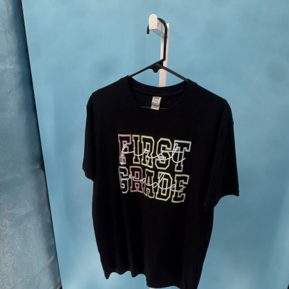 Digiprint Apparel Men's First Grade Graphic T-Shirts Crew Neck Black Size L